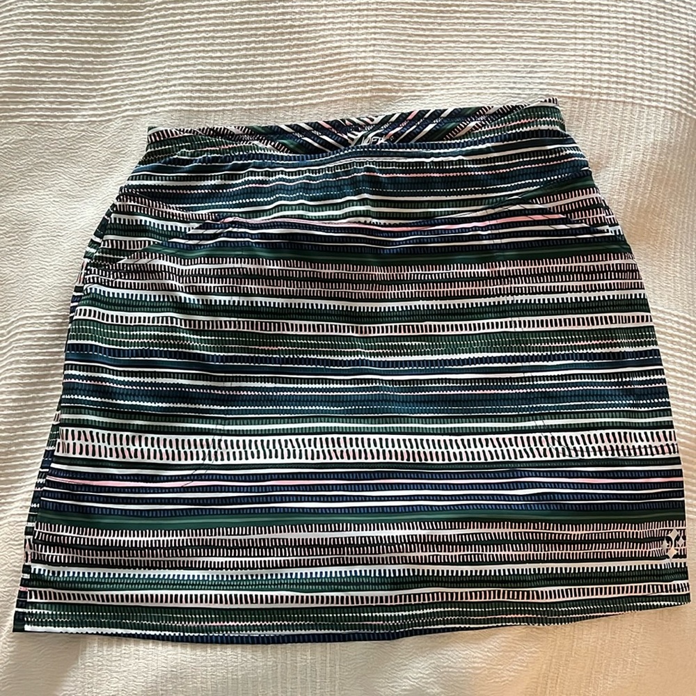 Jofit Multi-Striped Golf Skirt - Black, White, Green, Blue, Pink Medium